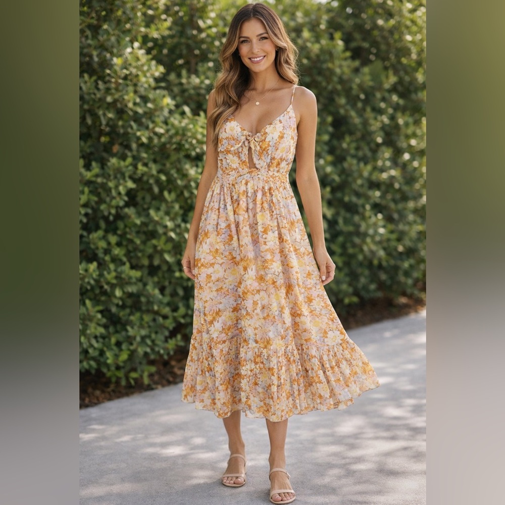 GAP Floral Maxi Dress with Spaghetti Straps